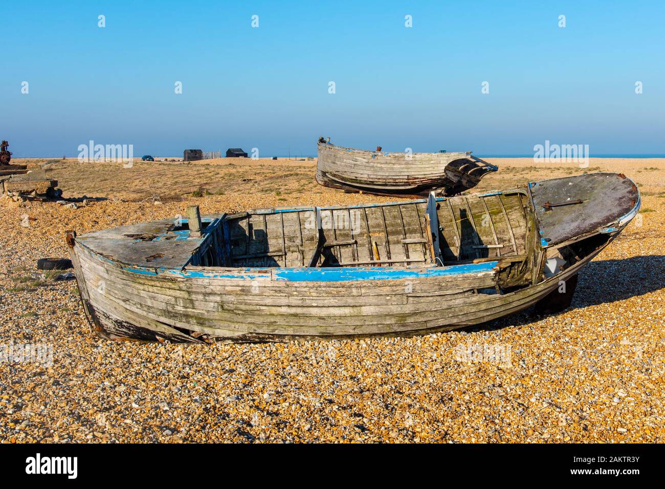 Vieux abandonnés, bateau de pêche au crabe dormeur, Kent, UK Banque D'Images