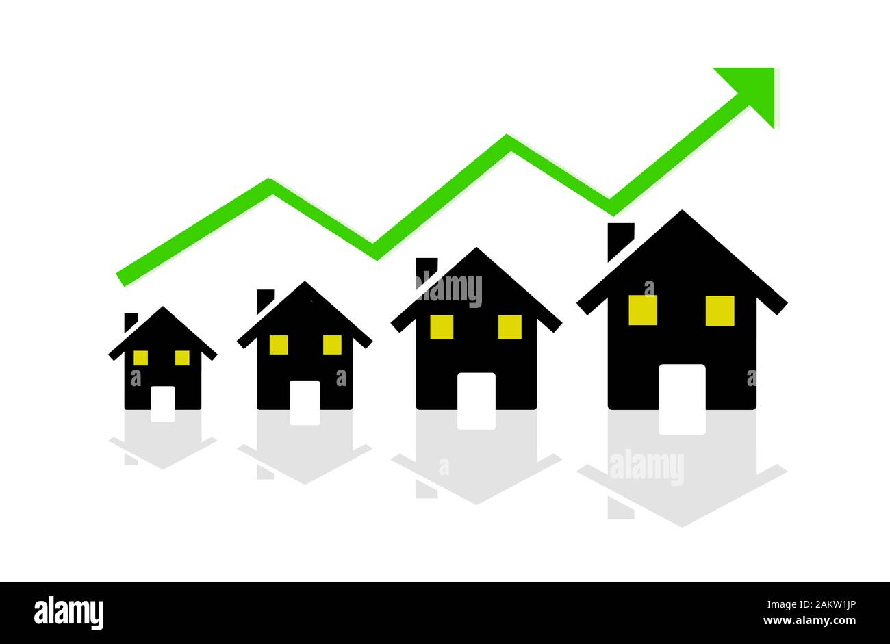Concept de croissance des ventes immobilières.illustration conceptuelle du rapport commercial Banque D'Images