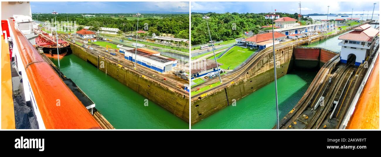 Vue d'un navire de croisière Canal de Panama à Panama Banque D'Images