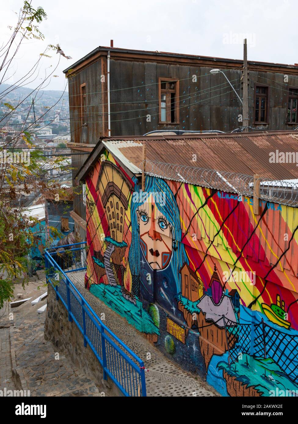 L'art de rue Polanco, Valparaiso, Chili. Banque D'Images