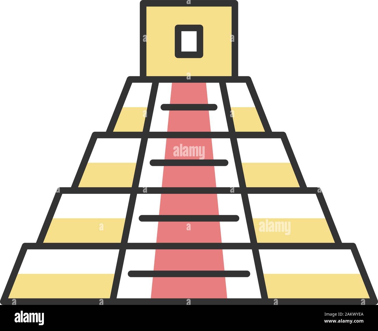 Pyramide mexicaine l'icône de couleur. Teotihuacan. Pyramide maya. Escaliers vers le haut. Vector illustration isolé Illustration de Vecteur