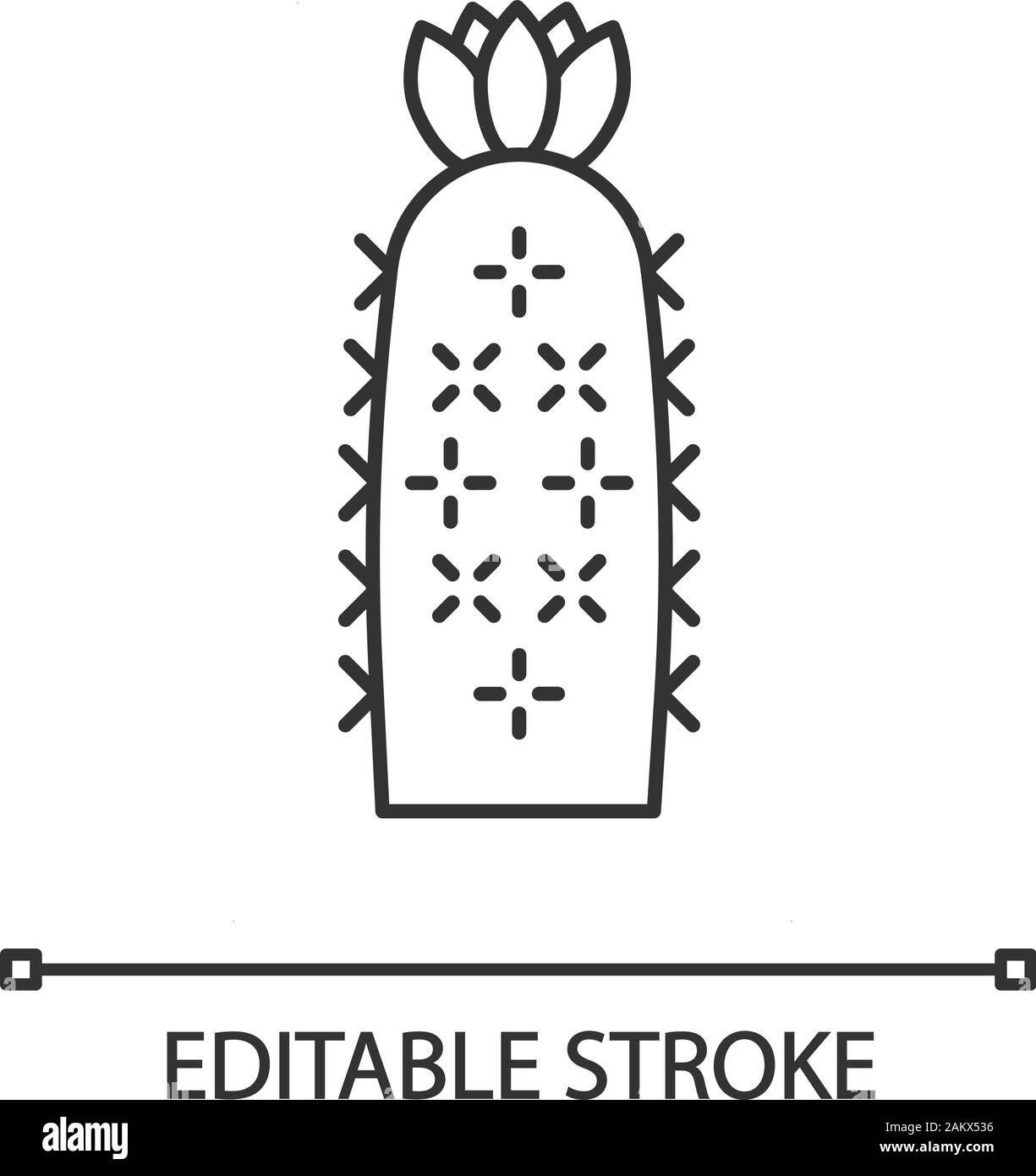 Cactus hérisson icône linéaire. Echinopsis. Oursin cactus. Originaire d'Amérique du Sud plante du désert. Fine ligne illustration. Symbole de contour. Vector isolated Illustration de Vecteur