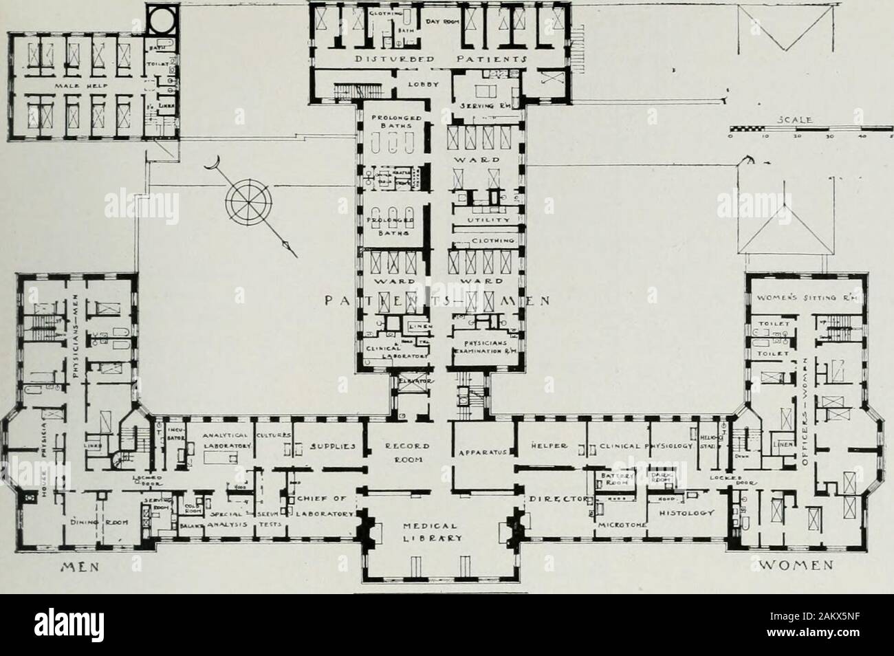 L'hôpital américain du xxe siècle ; un traité sur le développement d'institutions médicales, tant en Europe et en Amérique, depuis le début de ce siècle . FU ;. 178. BASEMEXT PSVCHOPATHIC PLAX-hôpital, BOSTOX.Kendall, Taylor & Co., architectes. Du XXE SIÈCLE 127. 1ECOND rLOOR. Fk ; PLAN. 18J. Pchrm .r .Mr- ^^^^li ii ii i o ^ ? ? Banque D'Images