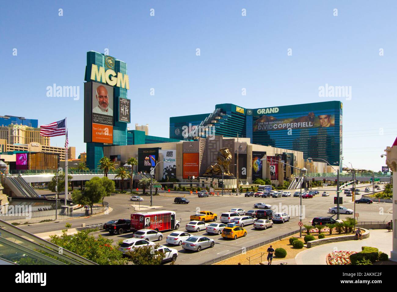 Las Vegas, Nevada - extérieur du MGM Grand Resort sur le Strip de Las Vegas. Banque D'Images