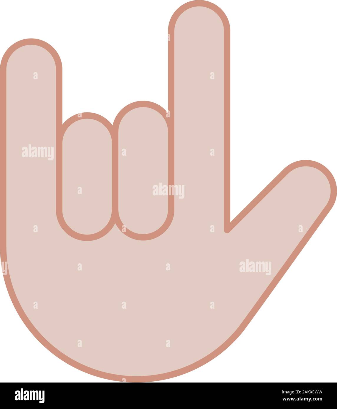 Vous aimez main icône couleur. Sur Rock. Emoji cornes. Les doigts du diable. Heavy metal. Roll signe. Vector illustration isolé Illustration de Vecteur