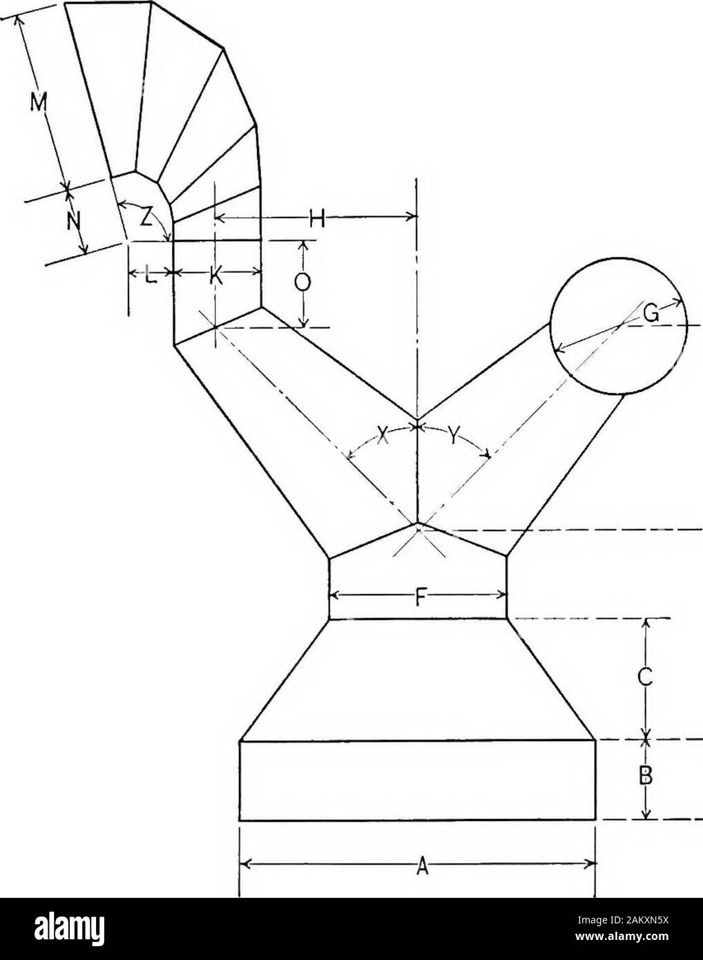 L'essentiel de la géométrie descriptive . Problème 285. Pièce de Transition A B C D E F G H A 12 48 46 12 66 b 12 48 46 12 3 6 c 12 4 8 4 6 8 4 3 d 12 4 8 4 6 12 33 e 12 48 44 12 10 194 6 Essentials de géométrie descriptive. Problème 286. Tableau de ventilation avec Y-connexion et capot carré A B C D E F G H K L M N 44 1818 4460 X Y Z A 32 666 12 25 18 16 12 18 8888 4S 45 105 b 32 12 26 18 16 12 18 8 60 45 105 36 12 c 30 14 18 10 12 12 6 18 60 60 105 195 CE MODÈLE Banque D'Images