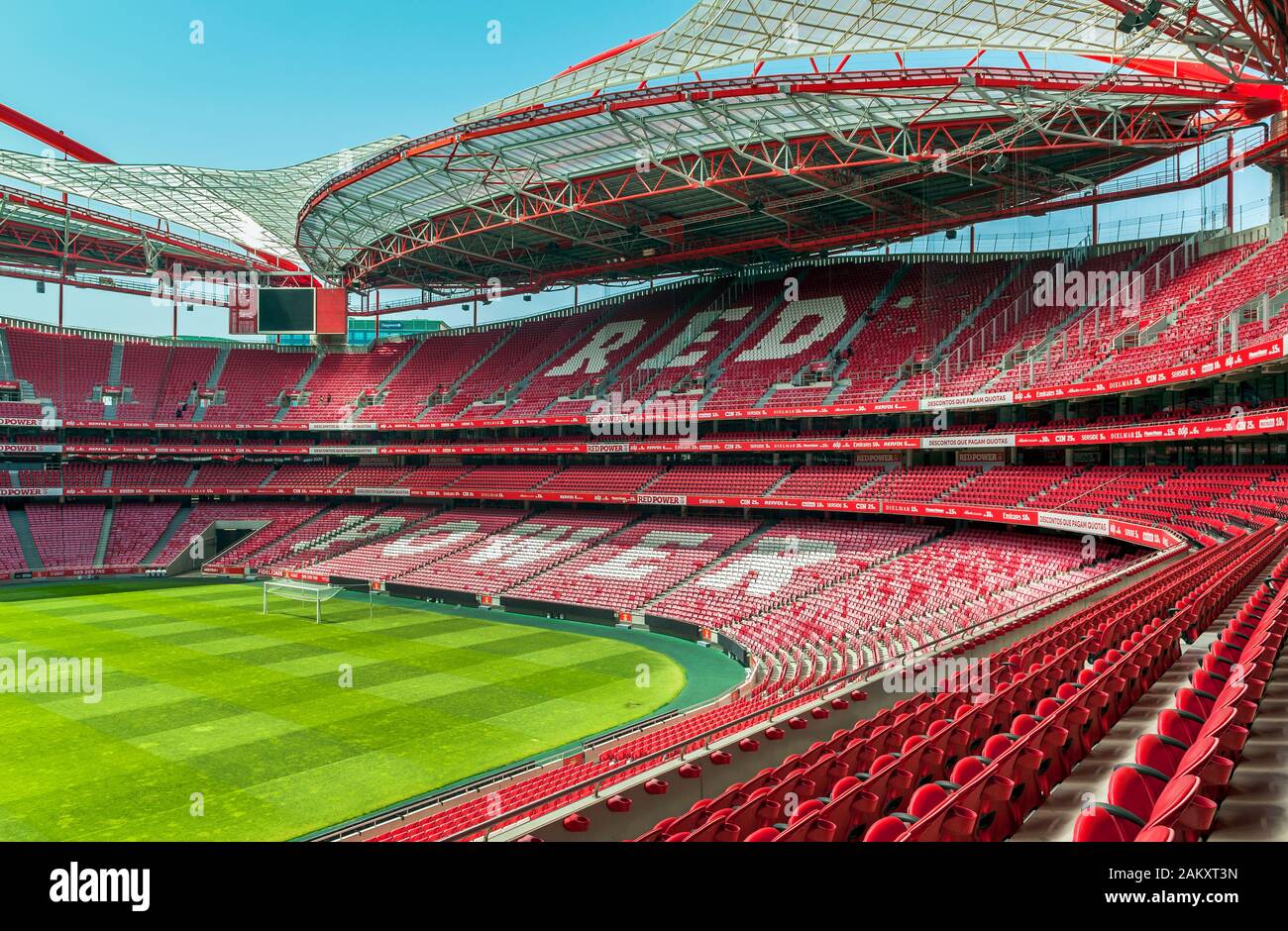 Visite de l'Estadio da Luz - aire de jeux officielle du FC Benfica Banque D'Images