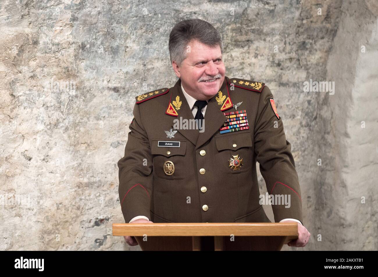 Le Lieutenant Général Jonas Žukas, Le Chef De La Défense Lituanien. Banque D'Images