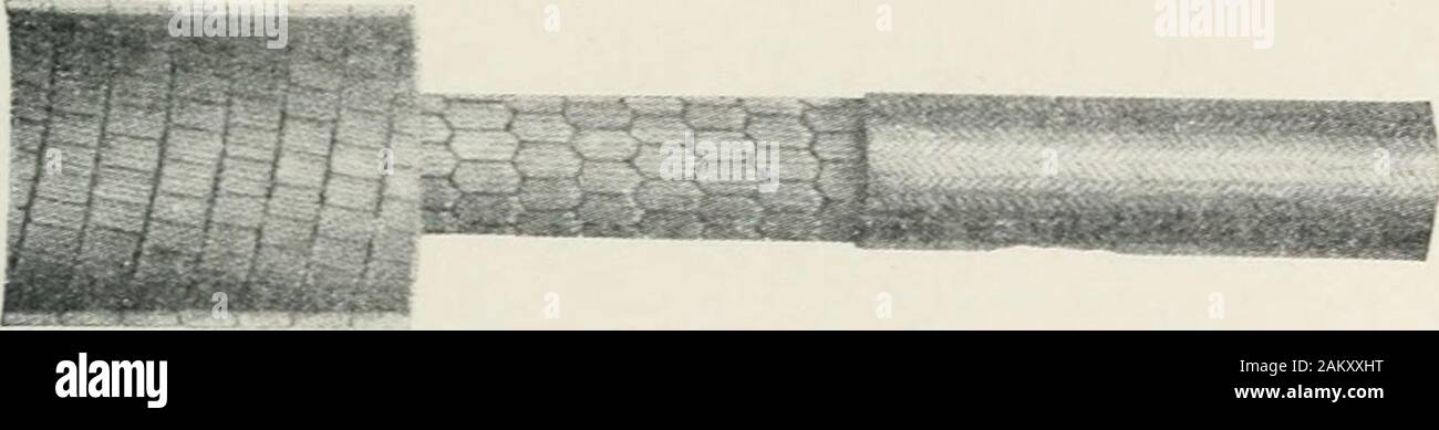 Cyclopedia de chauffage, plomberie et assainissement ; un ouvrage de référence complet . Bouton porcelaine. Câblage électrique 15 304 • Tubes fibreux. Tubes fibreux est fréquemment utilisé avec knoband, tube et le règlement d'usage sont donnés inRule 24, Section S, du Code électrique national. Ce tube, dans asstated,cette règle peut être utilisé lorsqu'il est impossible et impracticableto emploient des boutons et tubes, à condition que la différence dans potentialbetween les fils n'est pas plus de 300 volts, et si les fils ne sont pas subs. Fig. 17. Les tuyaux flexibles, Flexauct Typo.Avec la permission du National Metal Co., Pitt Banque D'Images
