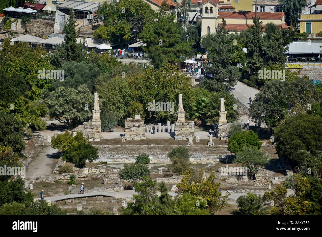 Agora antique d'Athènes, vue de Heliaia, Grèce Banque D'Images