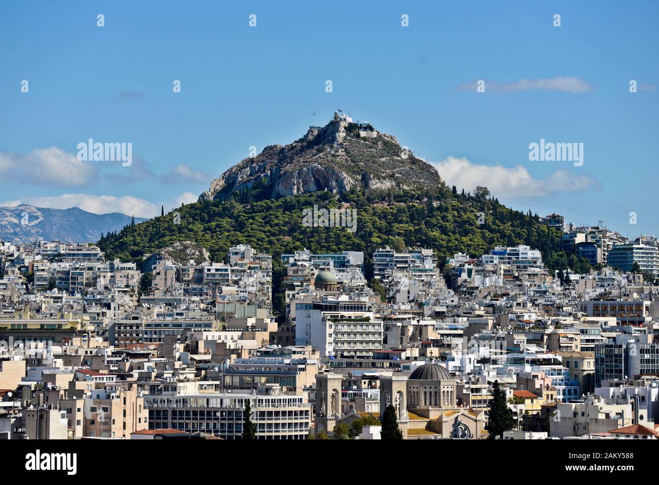 Le mont Lycabette, Athènes. Grèce Banque D'Images