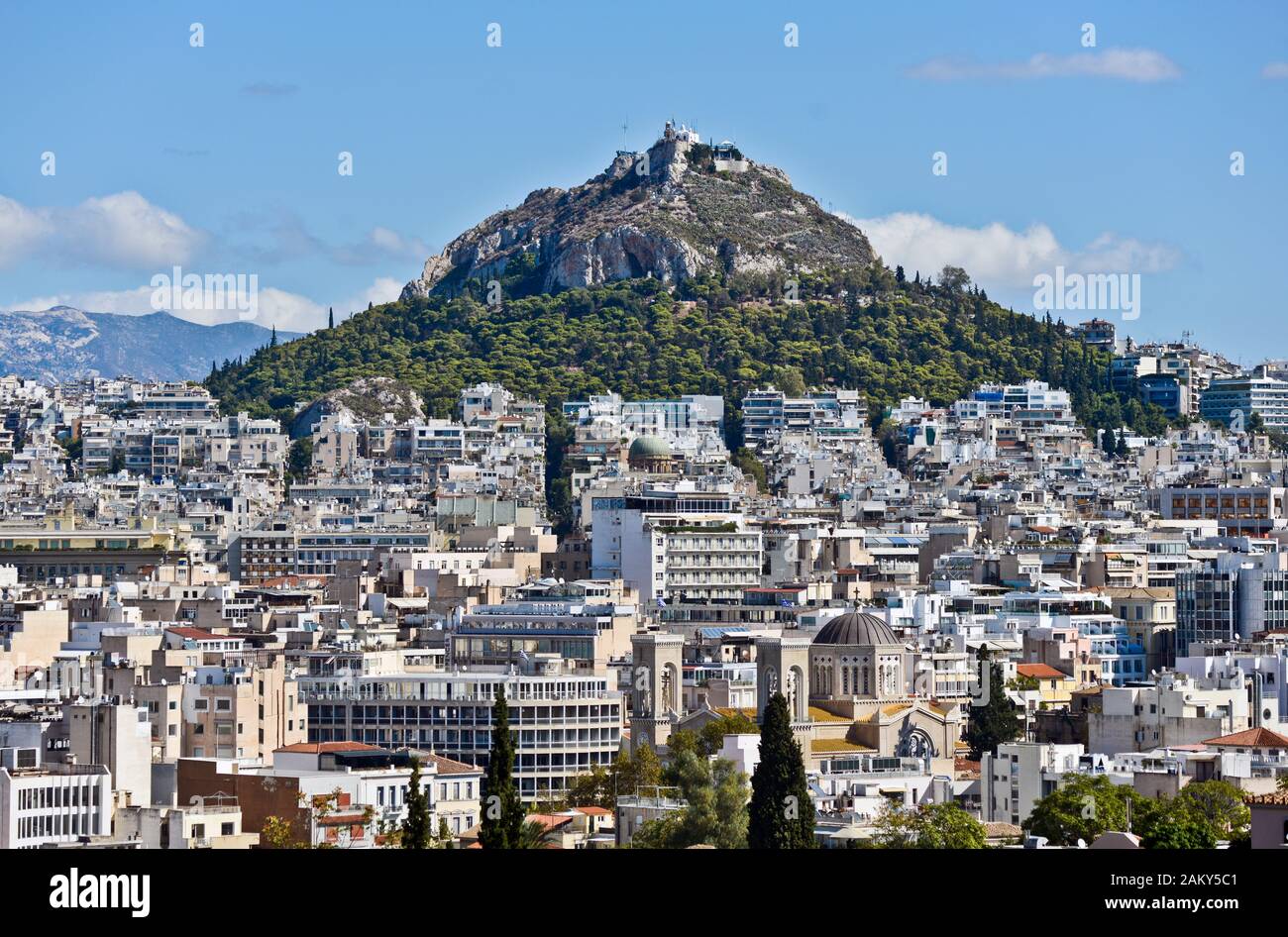 Le mont Lycabette, Athènes. Grèce Banque D'Images