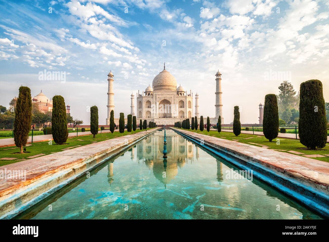 Taj Majal au lever du soleil à Agra, Inde. Banque D'Images