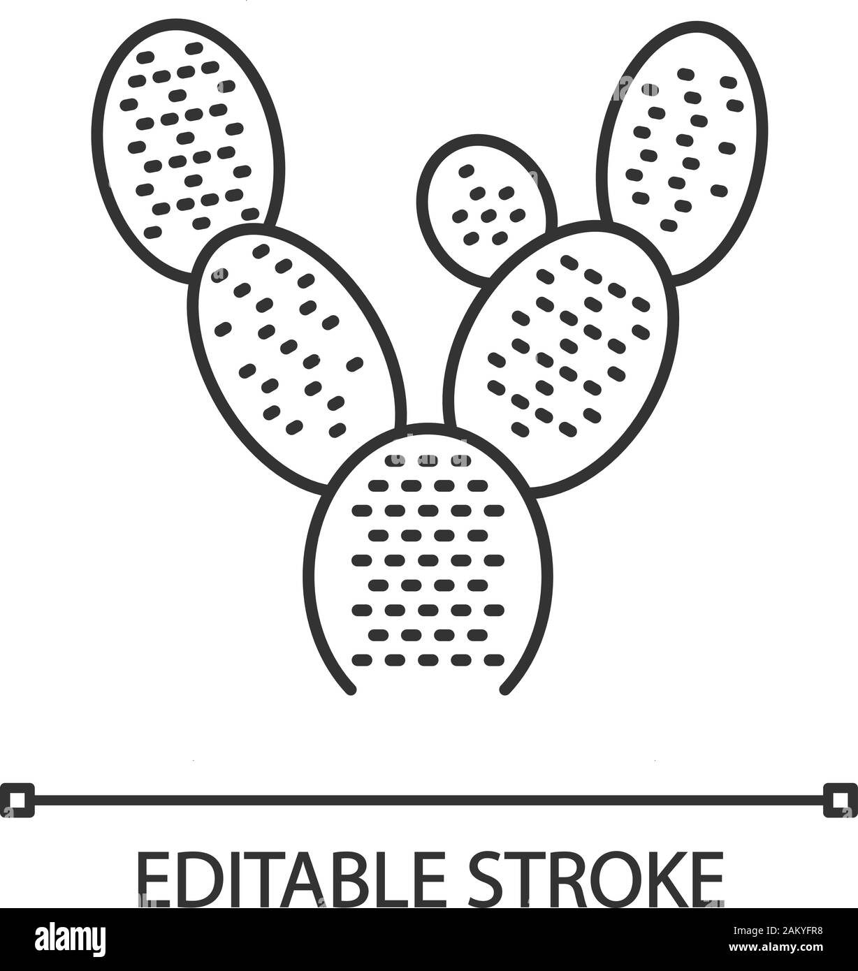Oreilles de lapin cactus icône linéaire. Opuntia microdasys. Oponce de l'Est. La flore exotique mexicain. Fine ligne illustration. Symbole de contour. Vector isolated Illustration de Vecteur