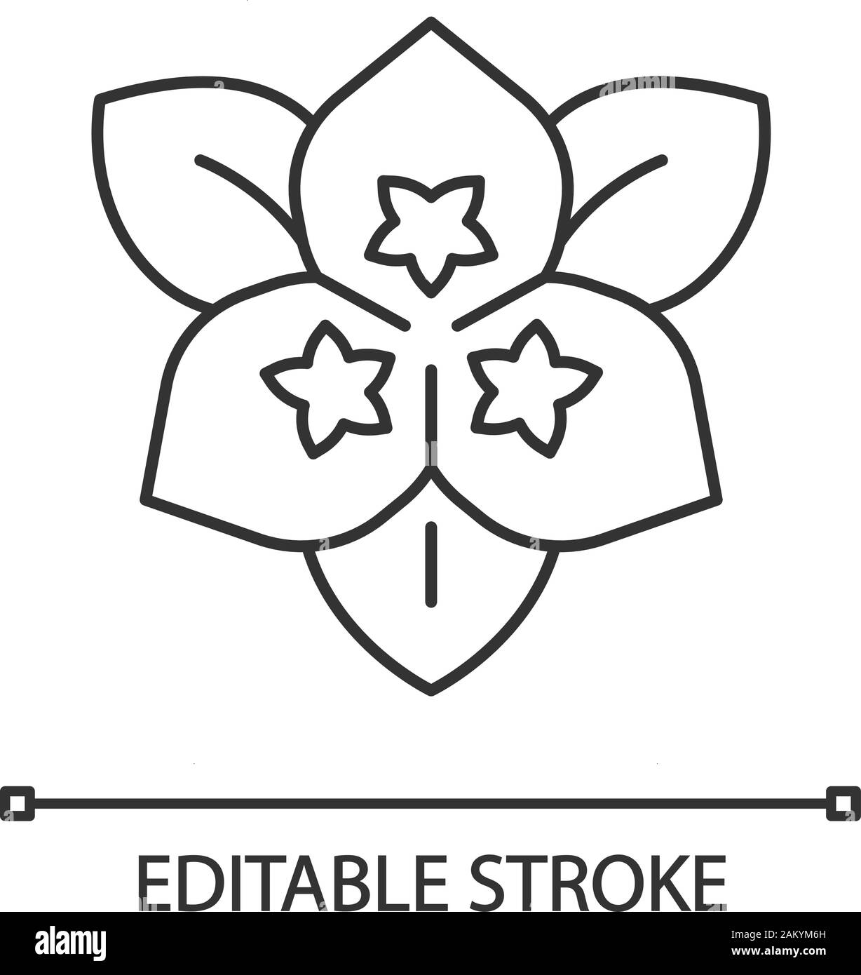 Fleurs de bougainvilliers icône linéaire. Plante de jardin ornemental. Fine ligne illustration. Symbole de contour. Vector isolated silhouette. Course modifiable Illustration de Vecteur