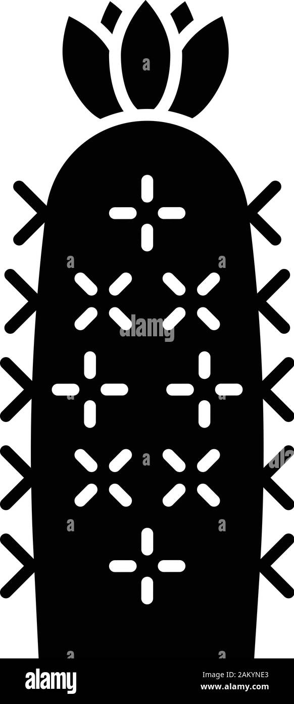 Cactus hérisson icône glyphe. Echinopsis. Oursin cactus. Originaire d'Amérique du Sud plante du désert. Symbole de Silhouette. L'espace négatif. Vector isolated illus Illustration de Vecteur