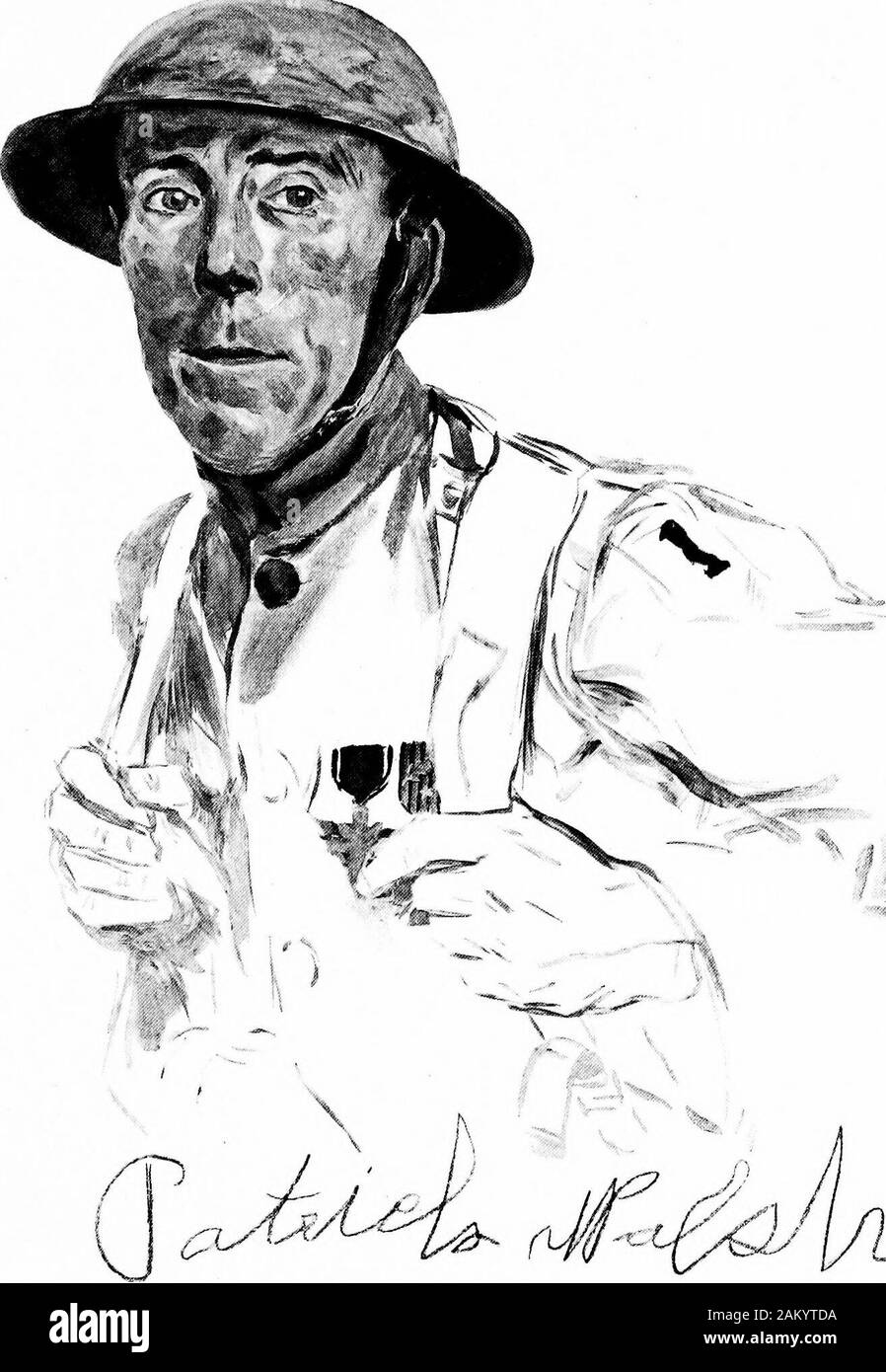 Tous les soldats ; portraits et croquis des hommes de l'AEF. . LSH, Sergent, Entreprise I, 18e d'infanterie, 1re Division.Pat-vous connaissez sa pat-a fait trente et un service dans l'armée régulière des États-Unis. Il est thekind de sergent à qui la formation et disci-pline dépendent de l'armée. Lorsque nous sommes allés en thewar il a eu la chance de prendre leur retraite avec pension,avoir servi son temps plein, mais Walsh a préféré le Togo à l'étranger après plus de médailles, et leur a valu, trop-la Croix du service distingué et la Croix deGuerre avec Palm. Dans un brillant comme il le cap-fabrique un nid de mitrailleuses ennemies qui était doingpa Banque D'Images