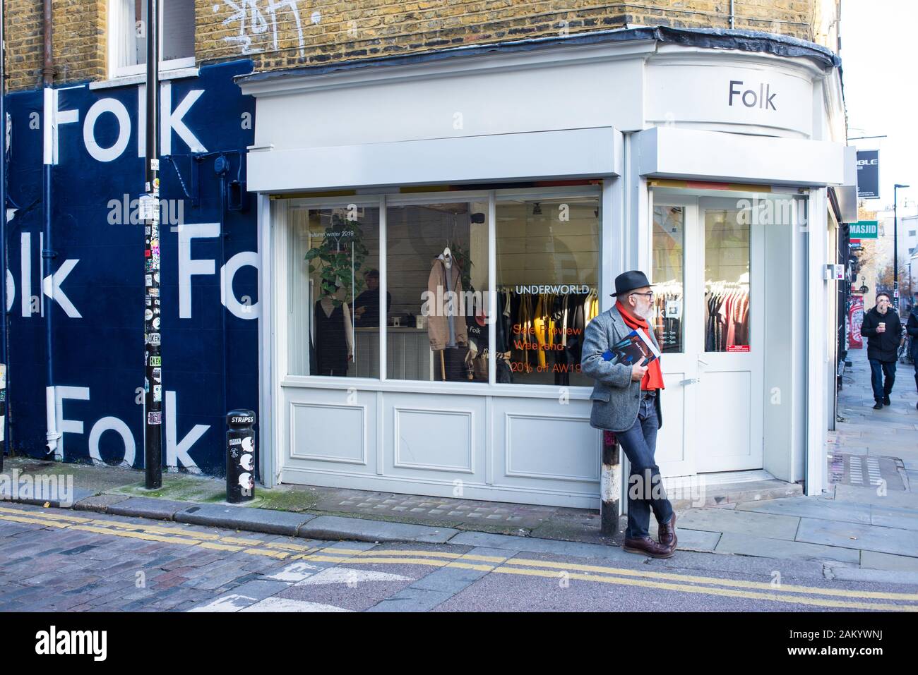 Vêtements folk dans Redchurch Street, Shoreditch, London. Folk est un magasin de vêtements de marque Banque D'Images