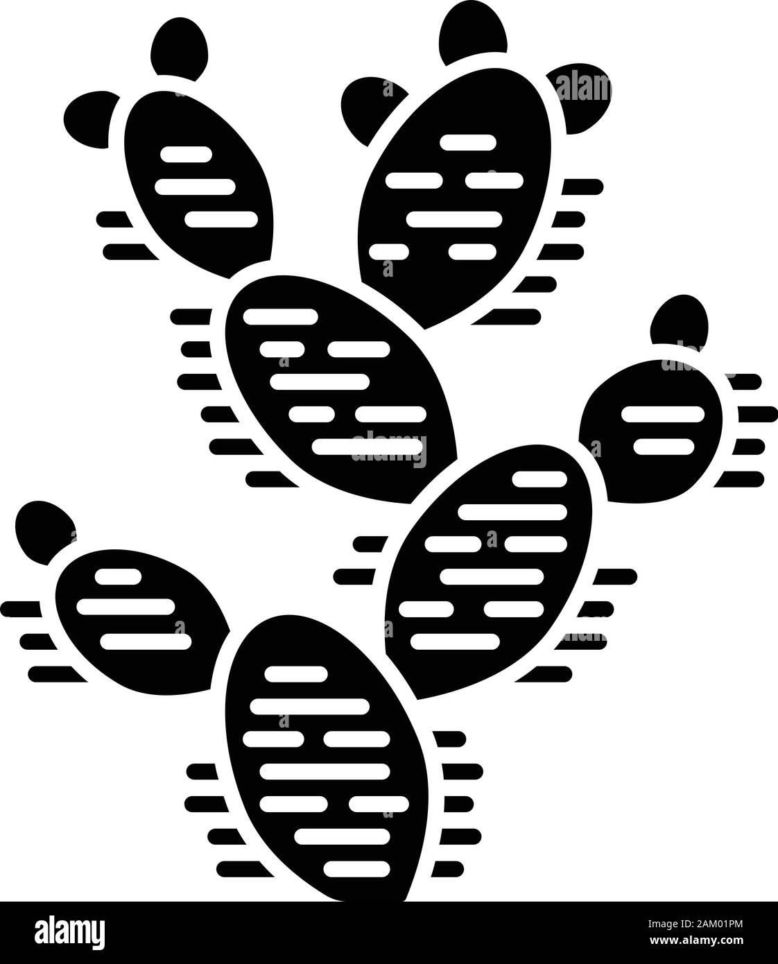 Oponce de l'icône de glyphe. L'Opuntia. Cactus Raquette sauvage. Nature plante mexicaine. Symbole de Silhouette. L'espace négatif. Vector illustration isolé Illustration de Vecteur