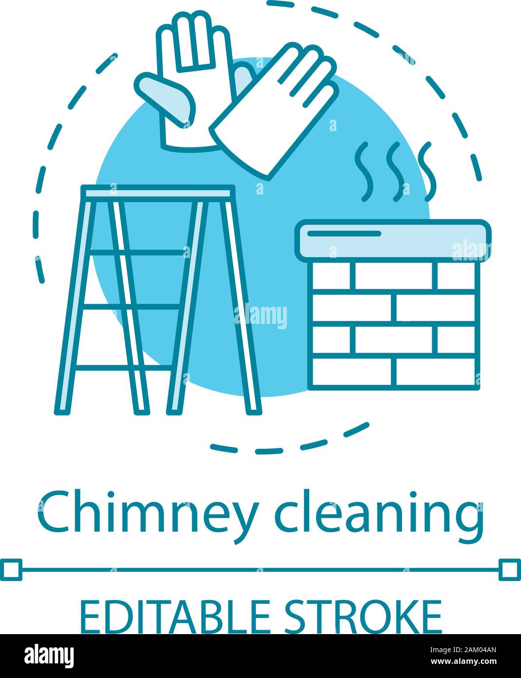 Le ramonage concept icône. Service de nettoyage supplémentaire idée fine ligne illustration. Laver les carreaux. Nettoyage du toit. Ramoneur. L'entretien de la maison. Illustration de Vecteur