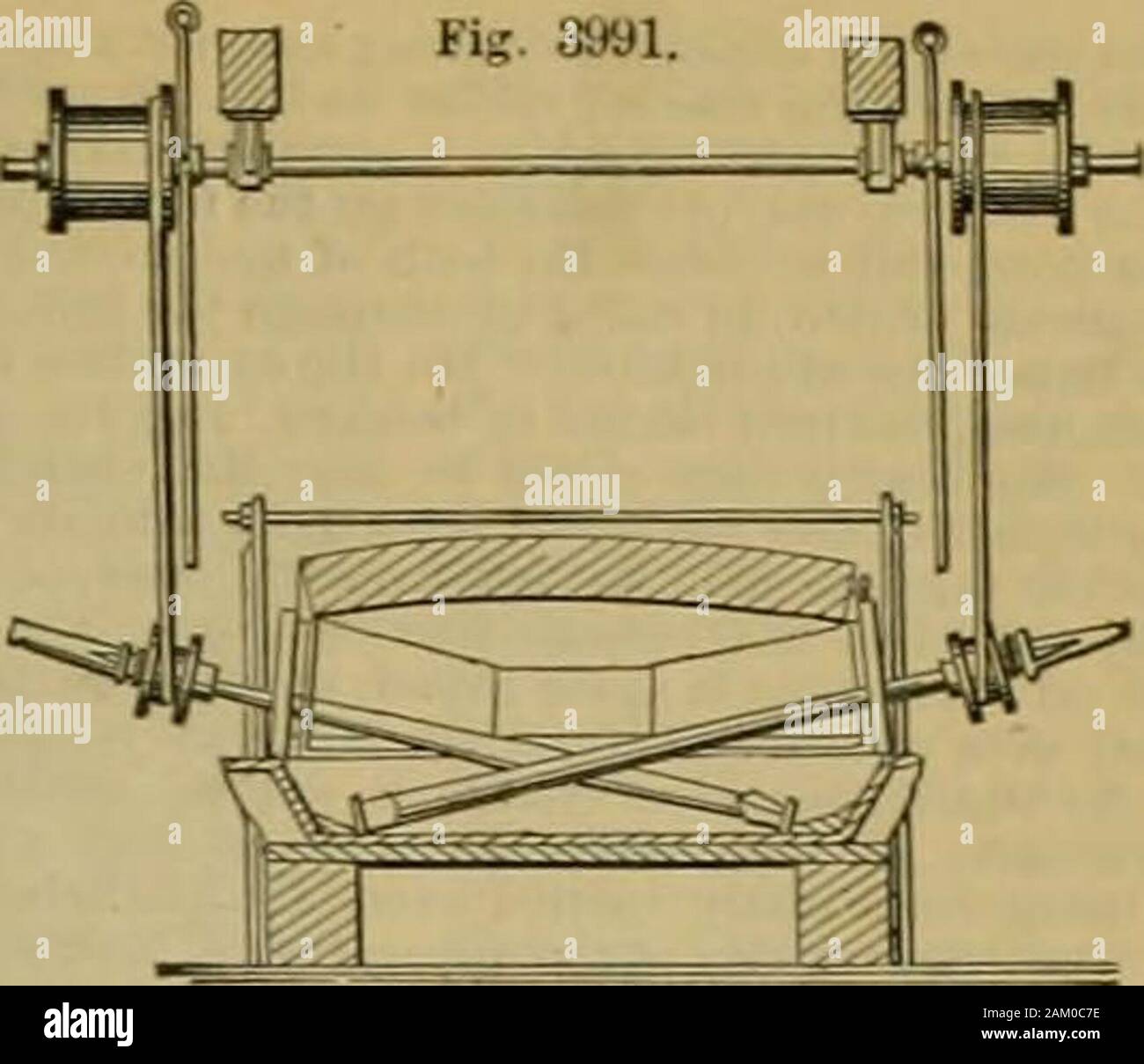 Knight's American dictionnaire mécanique : une description des outils, instruments, machines, procédés et d'ingénierie, de l'histoire des inventions, vocabulaire technologique général ; et recueil des appareils mécaniques dans les sciences et les arts . et flaques. Le mouvement des thehanger et rabble est contrôlé au moyen d'un arc 2. proportion mentionnée dans la forme et les dimensions de la nature et l'étendue du fourneau bas- le dans-et-out motion de la populace est bymeans d'engrenage à pignons coniques, tandis que le mouvement alternatif d'thebed rl qui fonctionne sur des balles est par le biais d'un pignon sur l'extrémitéde l'arbre 5 travaillant dans un Banque D'Images