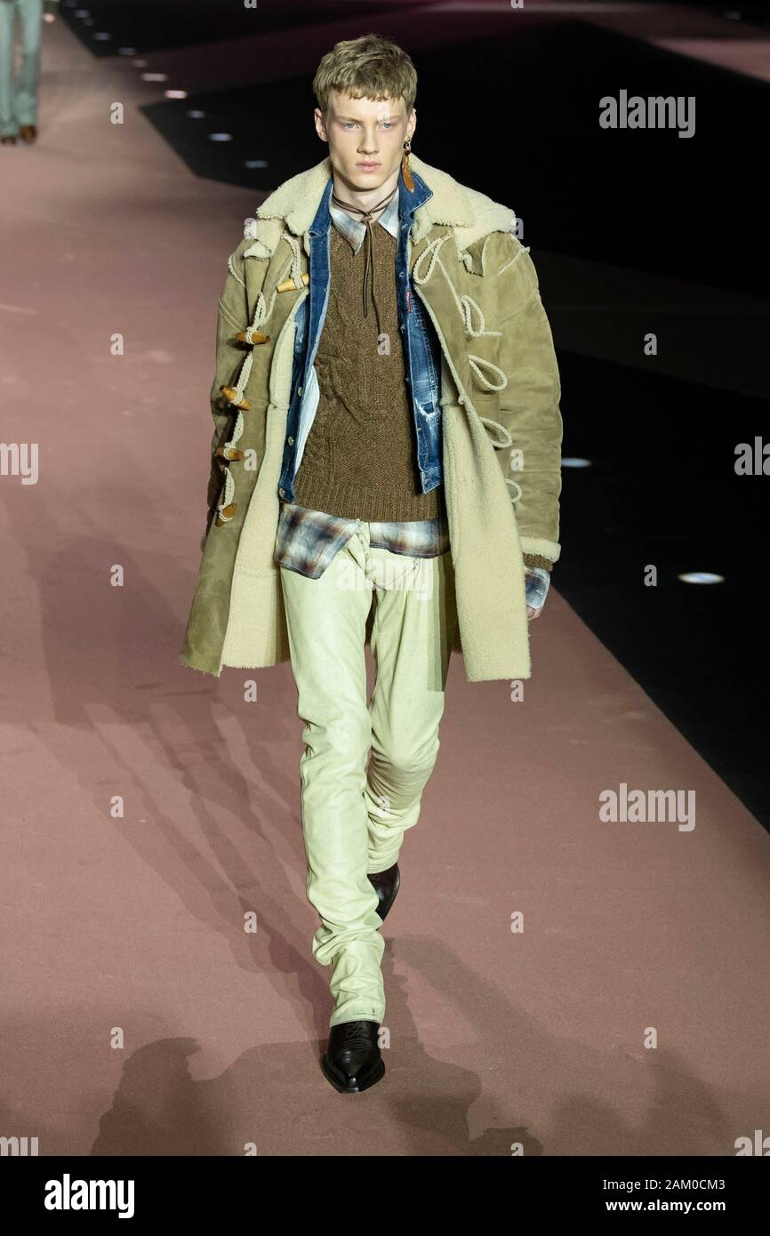 Milan, Italie. 10 janvier, 2020. DSQUARED2 Automne/Hiver 2020/2021 de piste à Milan Fashion Week d'hommes Janvier 2020 - Milan, Italie 10/01/2020 | Crédit dans le monde entier d'utilisation : dpa/Alamy Live News Banque D'Images