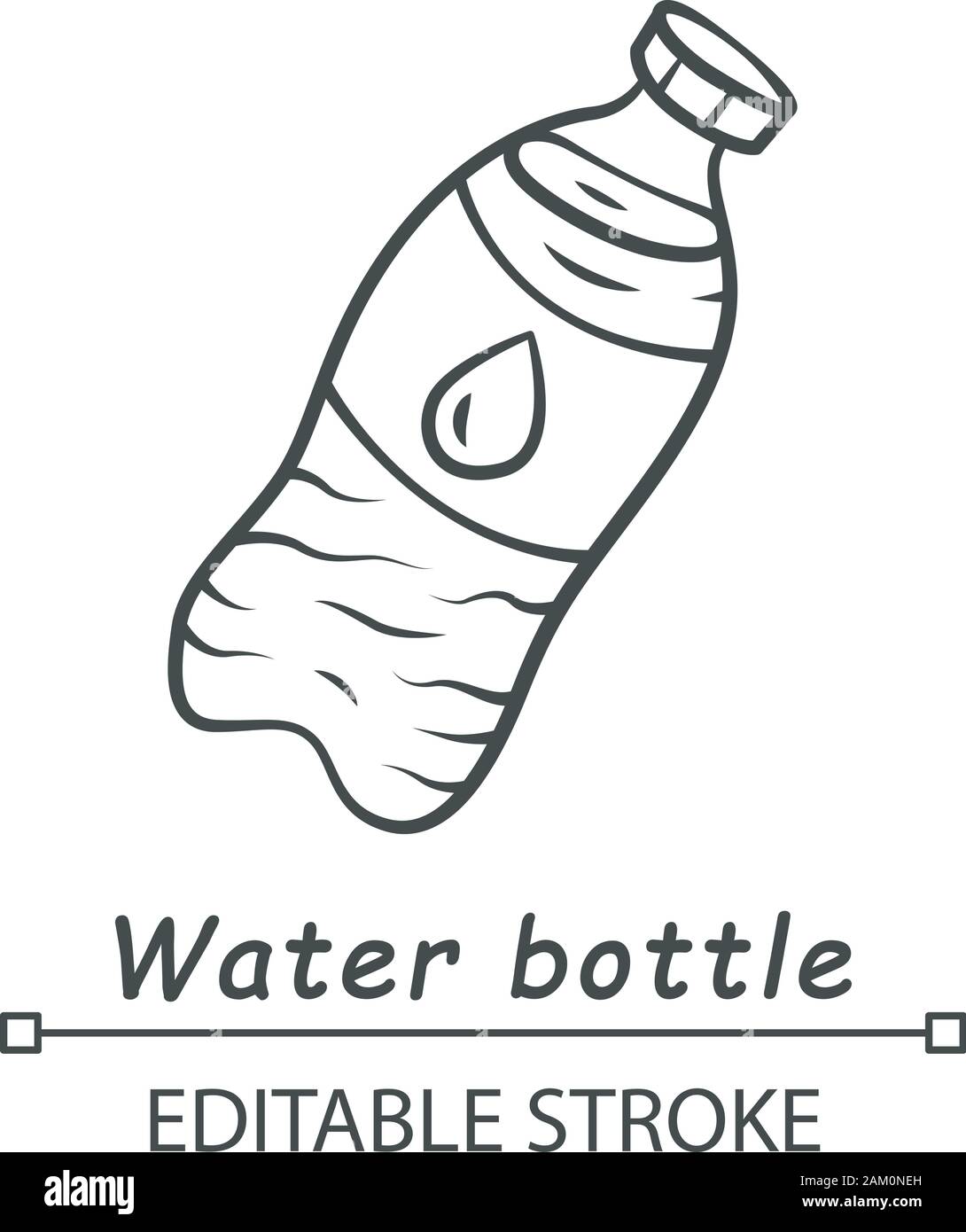 Bouteille d'eau l'icône linéaire. Bouteille en plastique réutilisable. Stockage de l'eau potable. Les déchets plastiques. Économie d'Eco Emballages. Fine ligne illustration. Symbole de contour Illustration de Vecteur