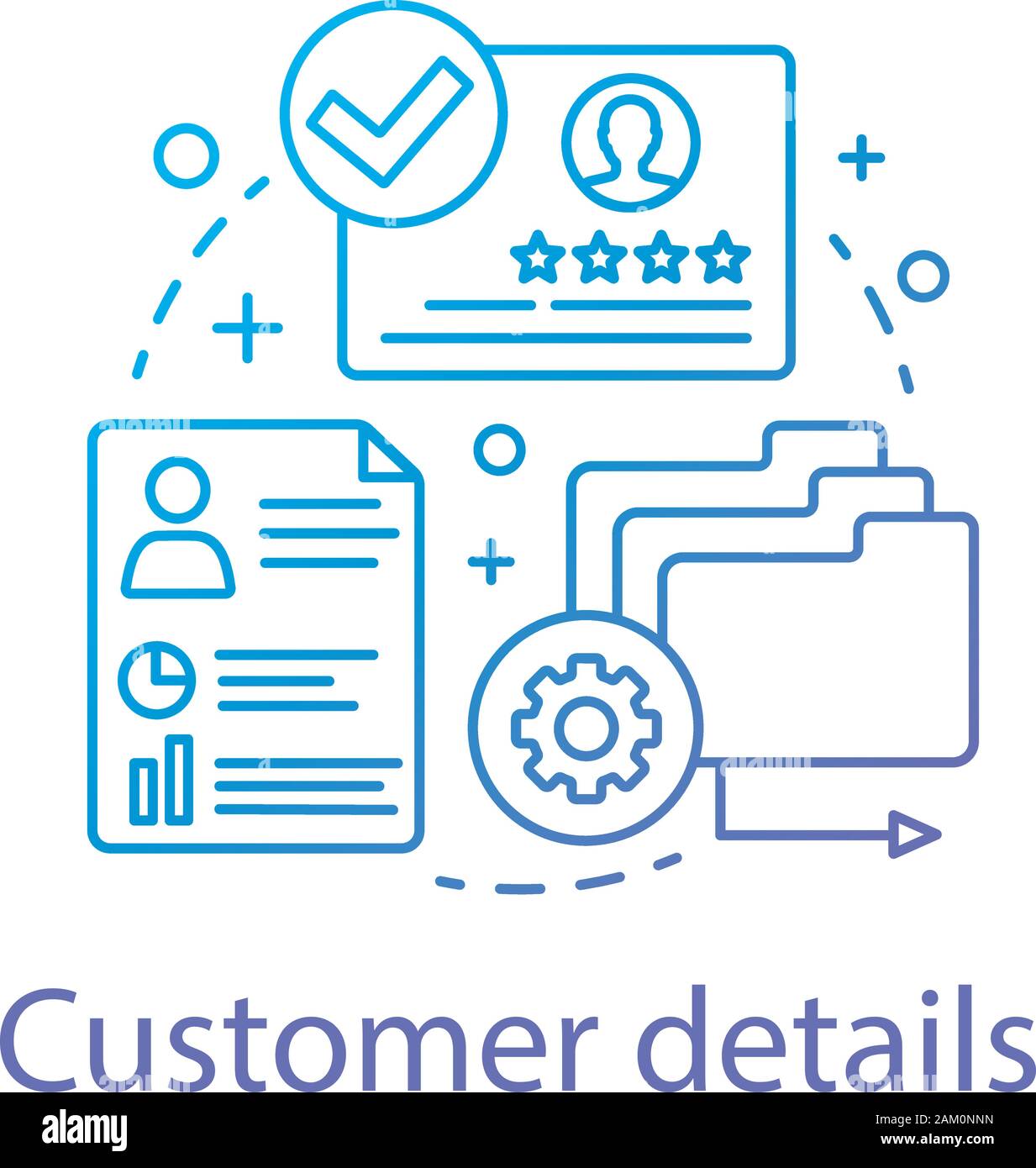 Détails client concept icône. Informations commerciales idée fine ligne ...