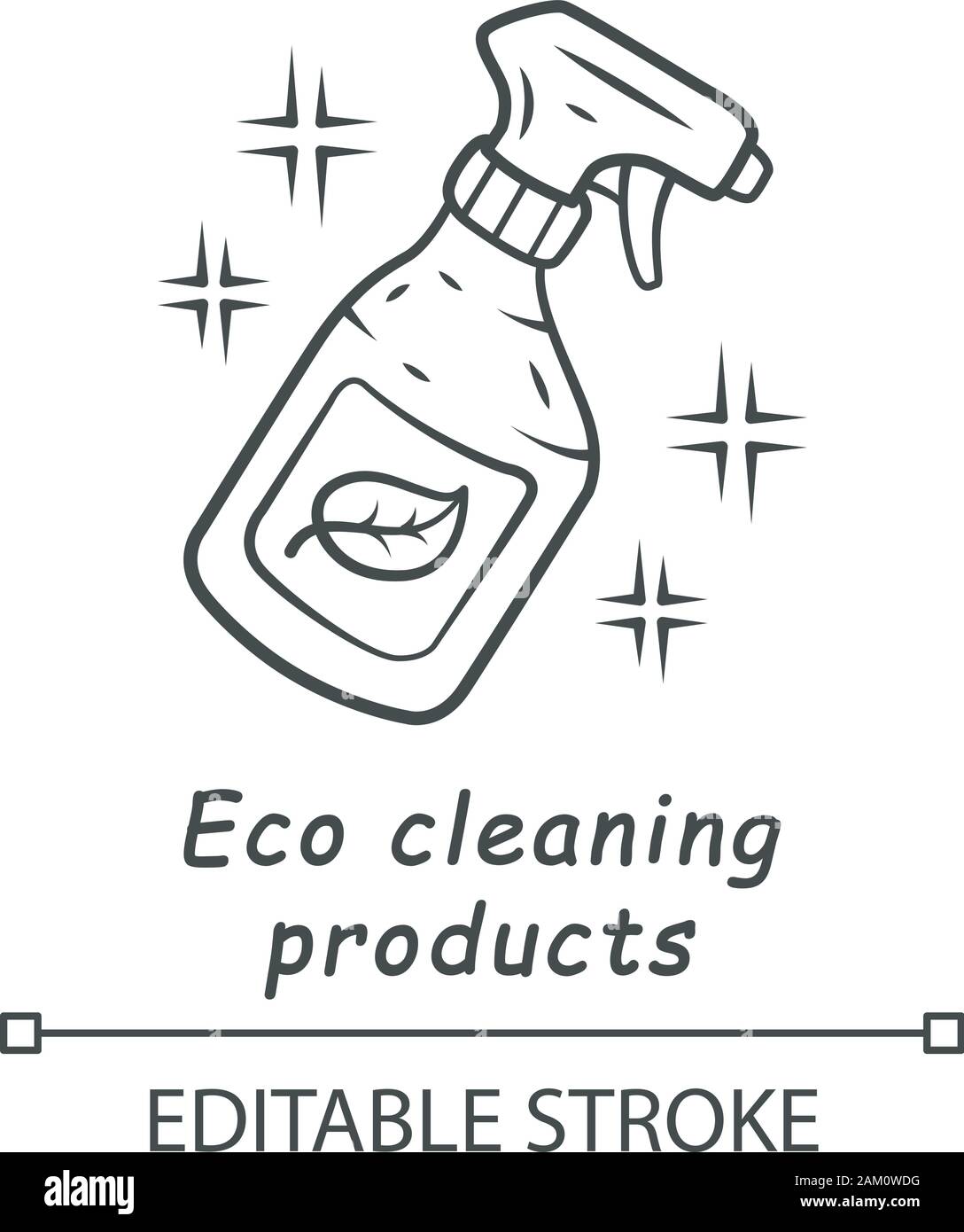 Produits de nettoyage écologique l'icône linéaire. Produits chimiques de vaporisateur. Bio, eco friendly produit de nettoyage. Fine ligne illustration. Symbole de contour. Vector Illustration de Vecteur