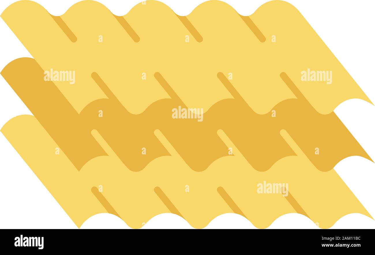 Design plat à lasagne ombre portée de l'icône de couleur. Repas italien. Les feuilles de pâte en rectangle. De minuscules feuilles de pâte roulée. Semi-produit pour la cuisine. Medi Illustration de Vecteur