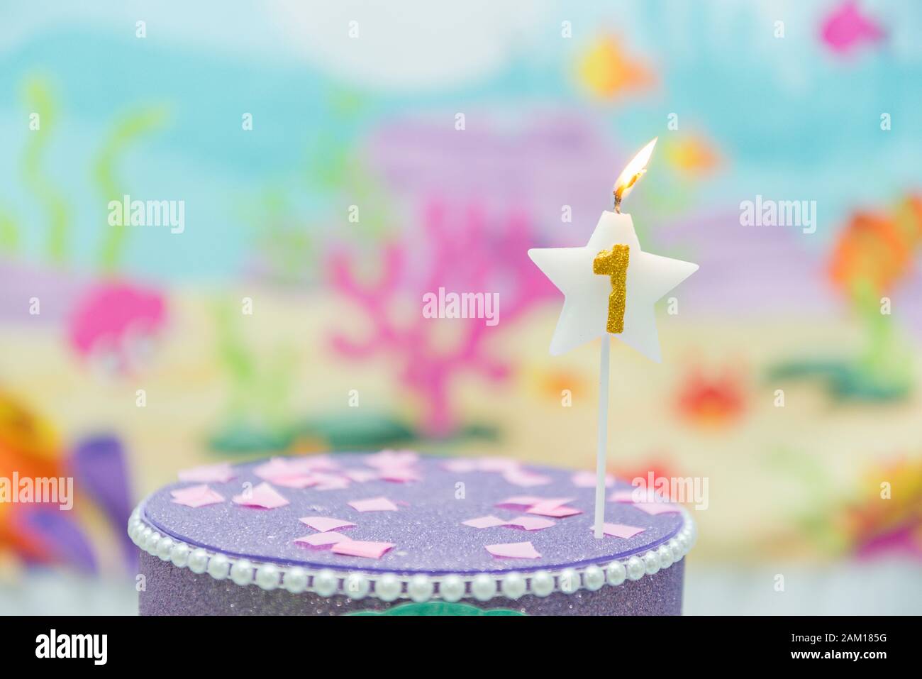 Bougie D Anniversaire Eclairee En Forme D Etoile Avec Fond Flou 1 An D Anniversaire Theme De La Mer Profonde Concept De Celebration De Fete Et De Joie Photo Stock Alamy Bougie D Anniversaire Eclairee En Forme D Etoile Avec Fond Flou 1 An D Anniversaire Theme De La Mer Profonde Concept De Celebration De Fete Et De Joie Photo Stock Alamy