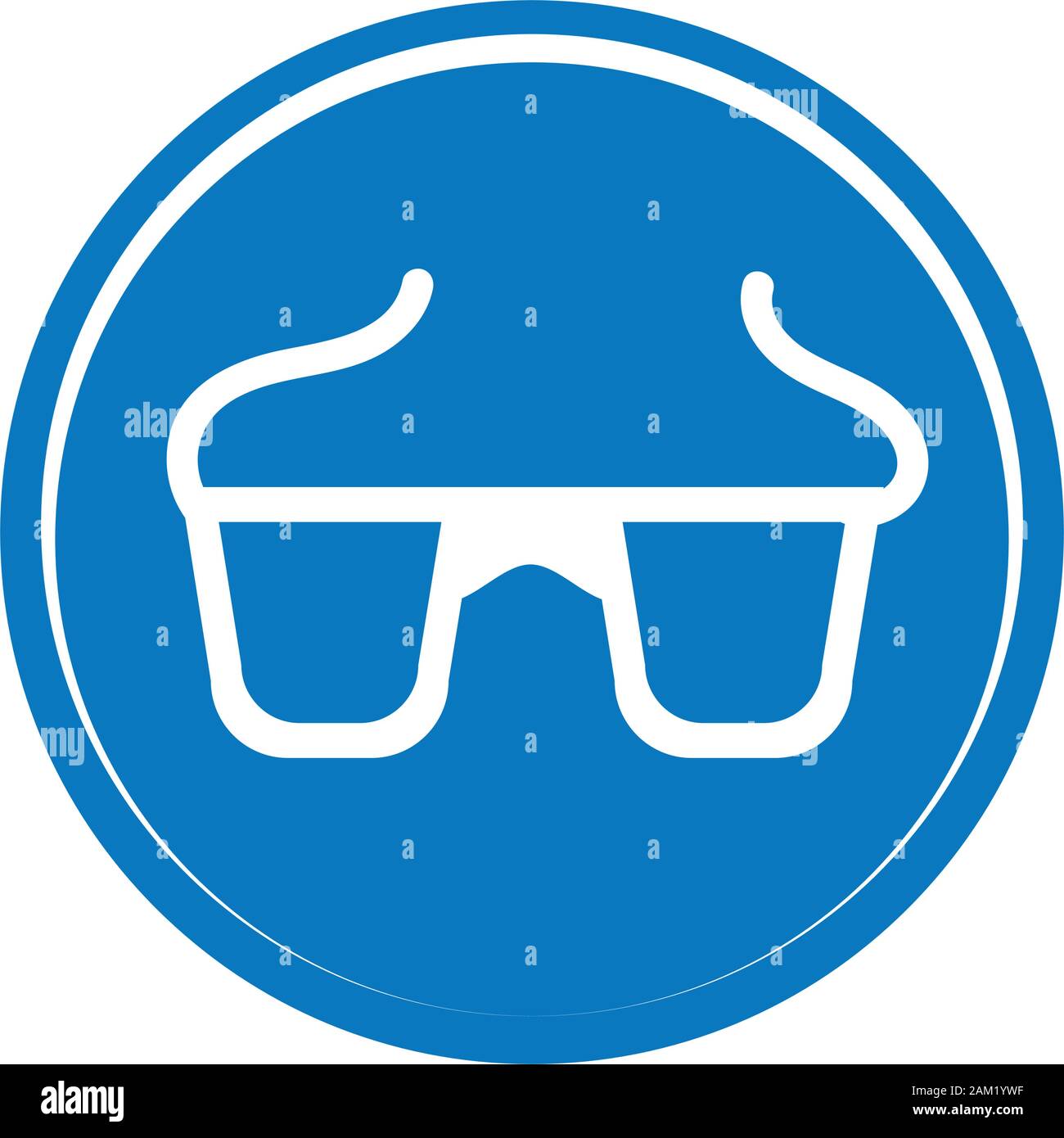 Lunettes de sécurité télévision icône. Lunettes de construction. Portez des lunettes de sécurité. Vector Illustration de Vecteur