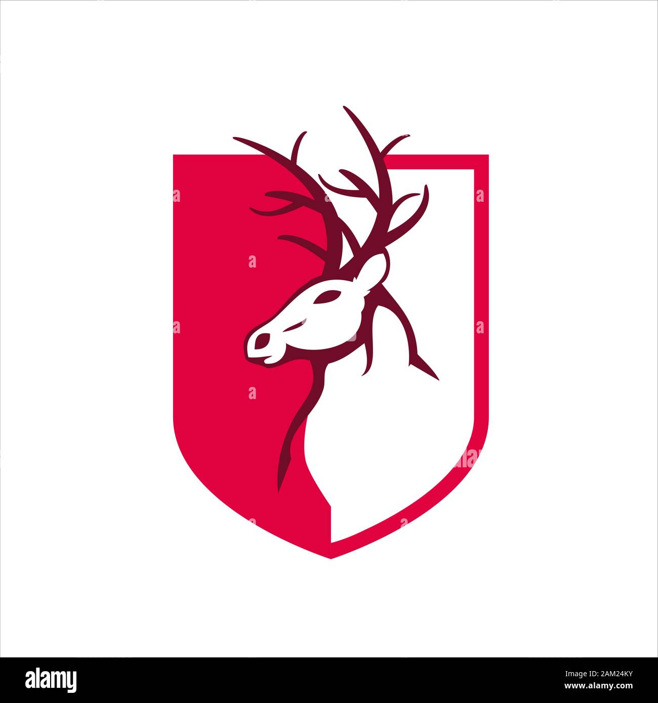 La protection et le vecteur de conception logo cerf tête la faune animale modèle outdoor aventure Illustration de Vecteur