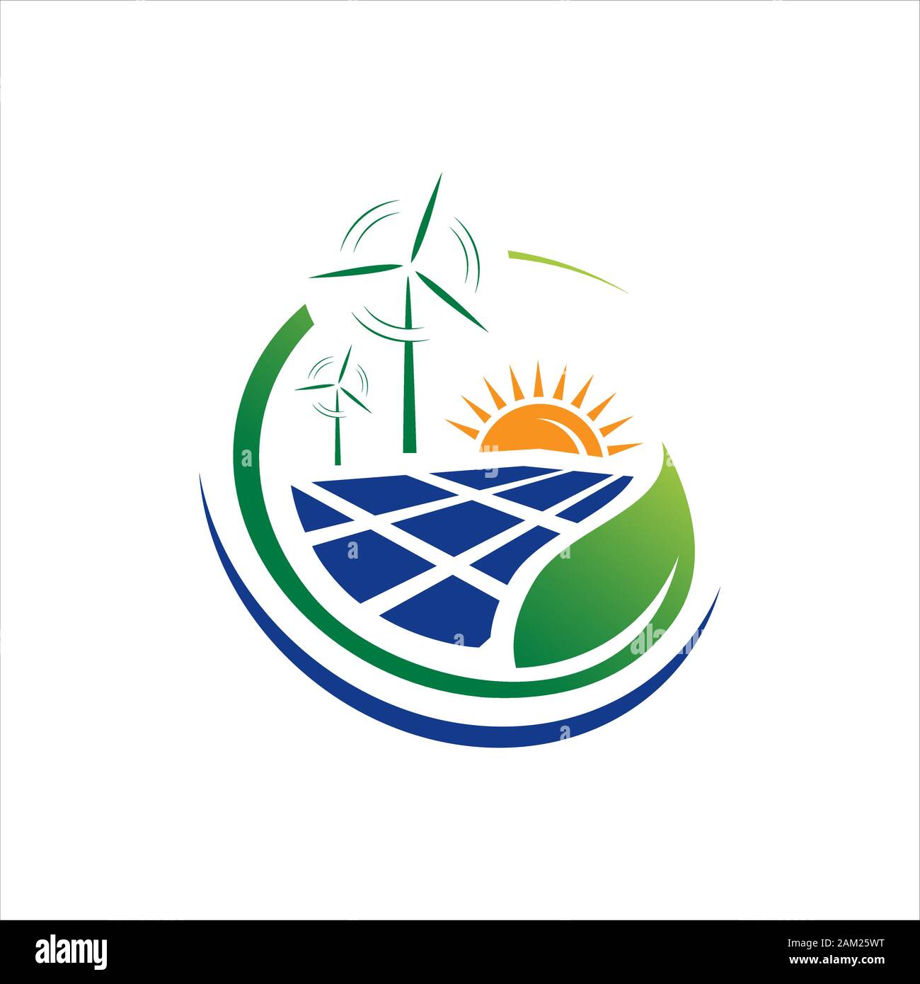 Logo de l'énergie verte renouvelable avec vecteur conception modèle