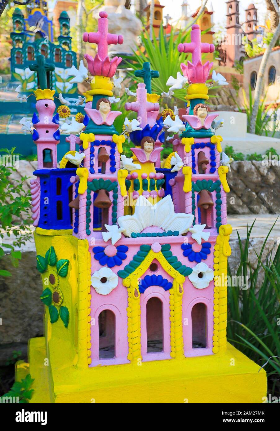 Cimetière traditionnel mexicain, Riviera Maya, Mexique Banque D'Images