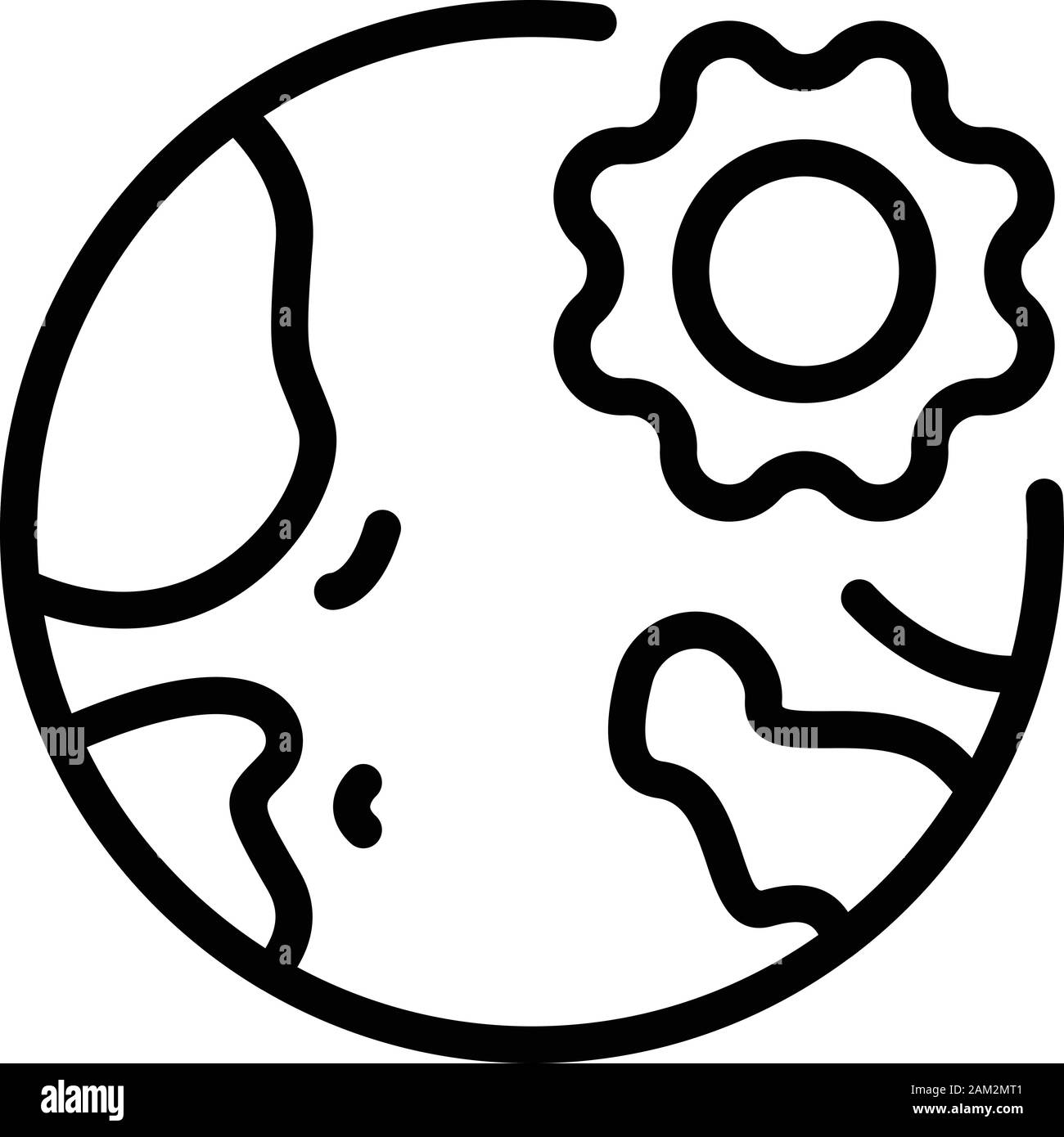 Icône réchauffement climatique, style de contour Illustration de Vecteur