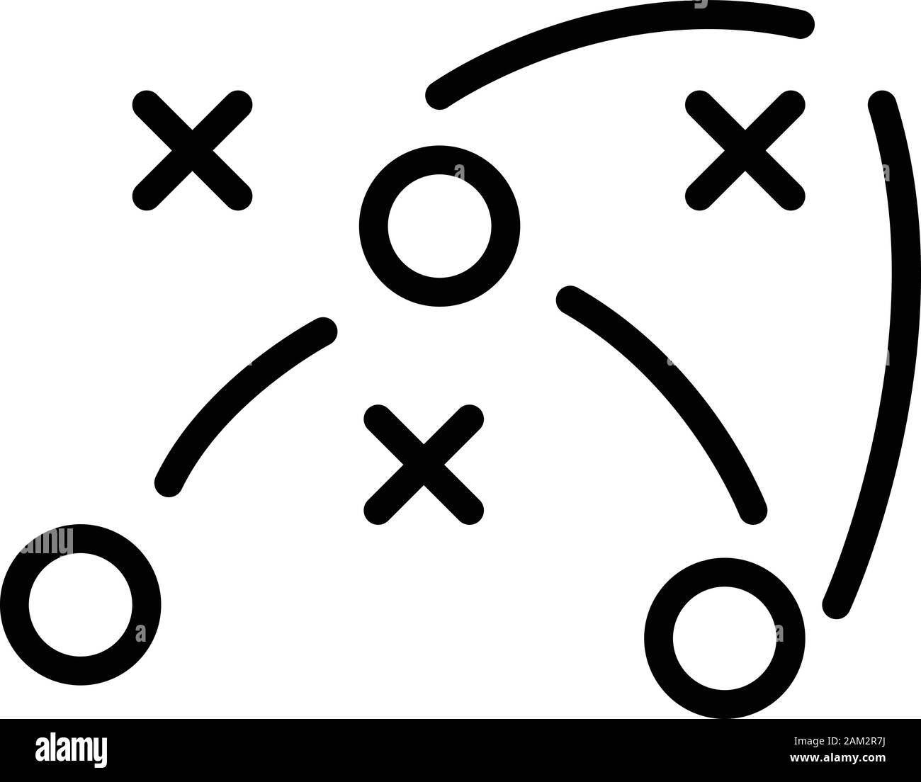 Icône tactique de football d'équipe, style de contour Illustration de Vecteur