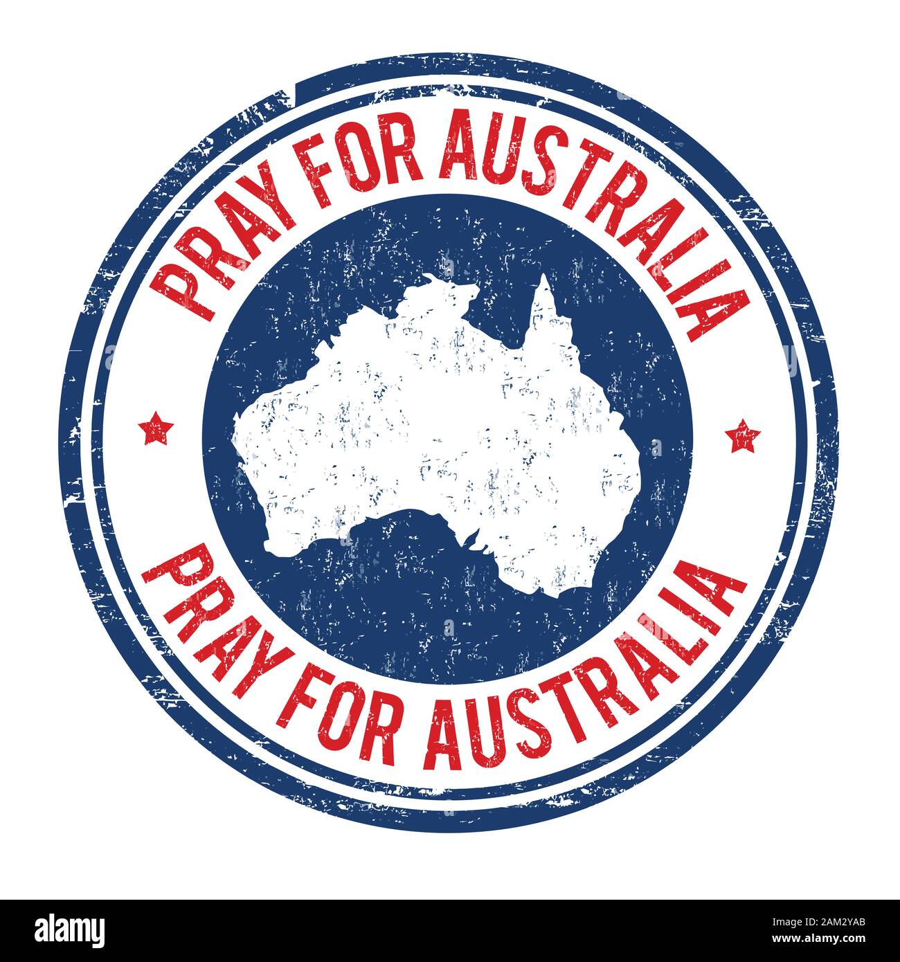 Priez pour l'Australie signer ou apposer sur fond blanc, vector illustration Illustration de Vecteur