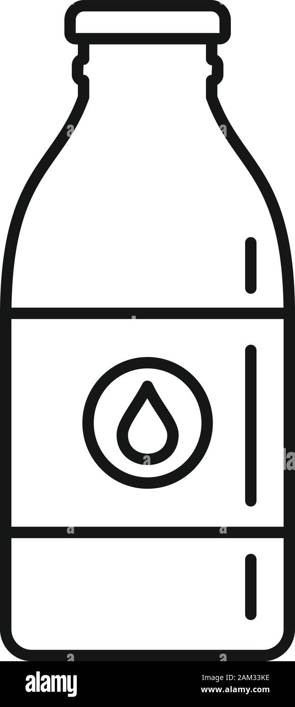 Flacon en verre de lait. Flacon en verre de lait contour icône vecteur pour la conception web isolé sur fond blanc Illustration de Vecteur