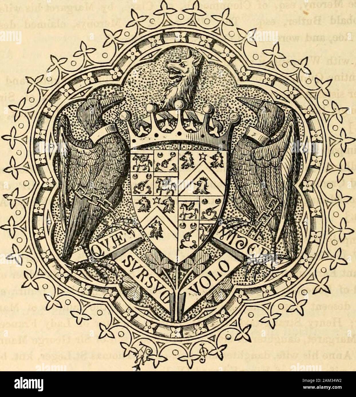 L'Herald et généalogiste . Armoiries de O DEA. Armoiries de O QUINT. 492 Mémoires d'Adare Manor. Sir Eichard Carney, Ulster, roi d'armes, a accordé, le 29 novembre 1688,la couche de ve7t, un pégase passant d'hermine, un chef ou, à Thady Quint,Esq. d'Adare, sous l'idée fausse qu'il tenait son descentfrom OQuins le nord, qui a eu l'pegasus pour armes. Pour rectifythis erreur, et à perpétuer l'ancien bras d OQuin d'Inchiquin,Chef de Munster, liFearnain Avhich la famille de l'Quins de Adarereally descendre, l'actuel roi d'armes de l'Ulster a délivré un brevet, ce qui donne l'autorité au Comte de Dunra Banque D'Images