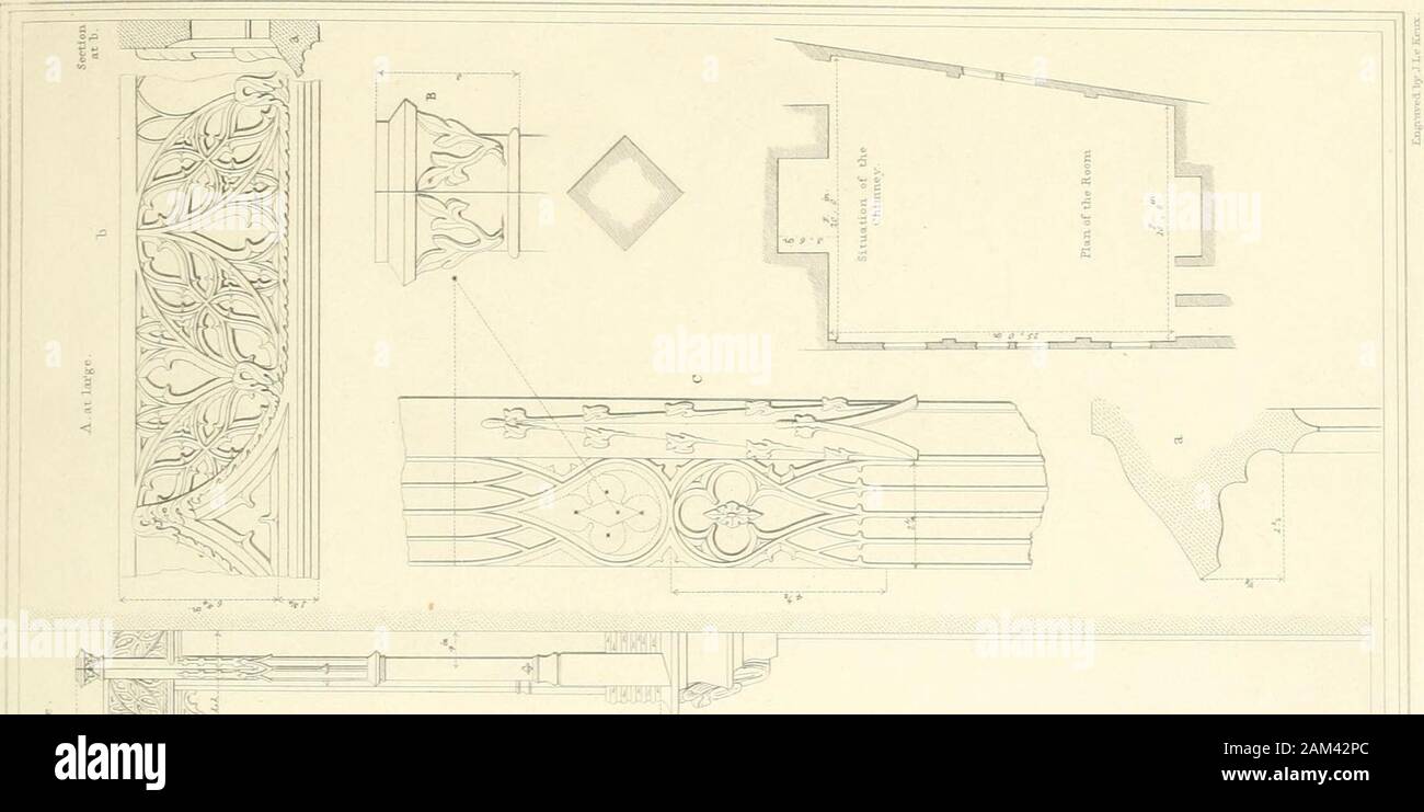 Les spécimens de l'architecture de Normandie, à partir de la 16e à la 17e centuryEngraved par John et Henry Le Keux . HT,S LAJSCVK À .1- LES ARTICLES B.C.:R.E,r. Du :;rOBTH STh. Banque D'Images