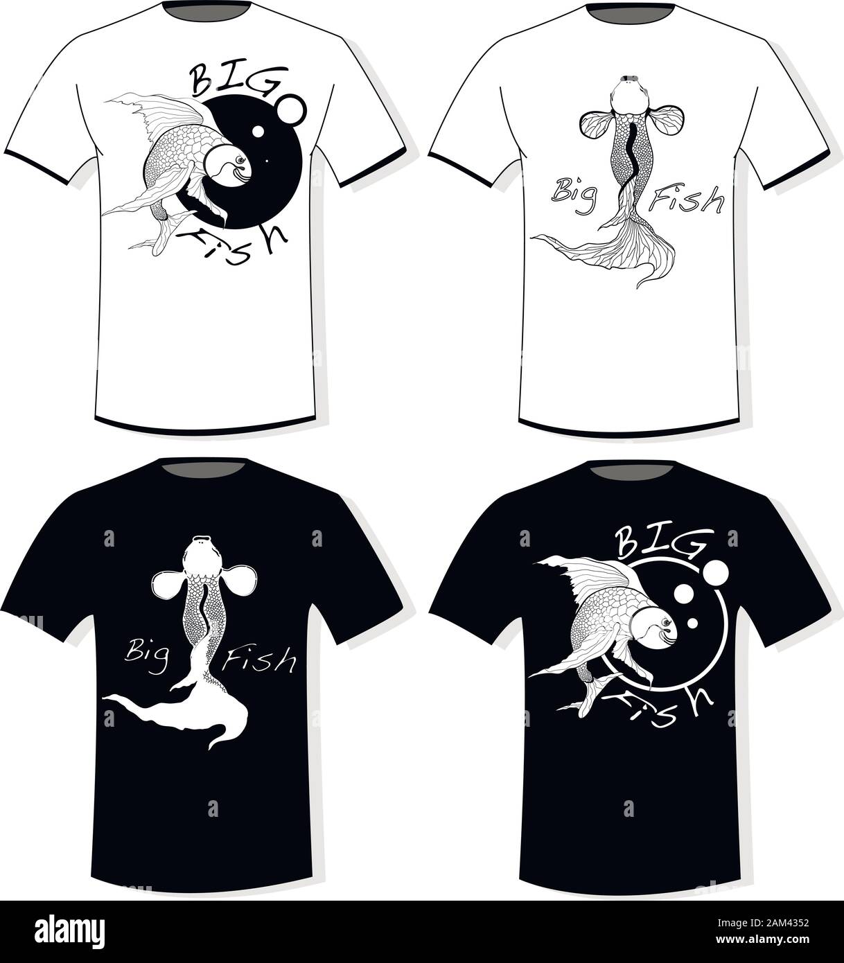 Typographie pour imprimer des t-shirts, sweats à capuche. Isolées. Vector illustration. Le poisson. Illustration de Vecteur