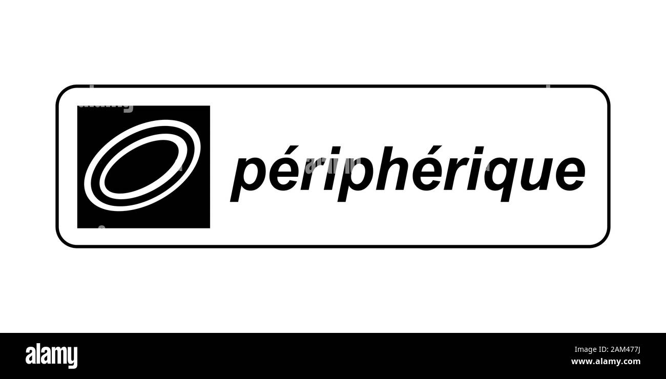Ring road sign in France appelé périphérique en langue française Banque D'Images