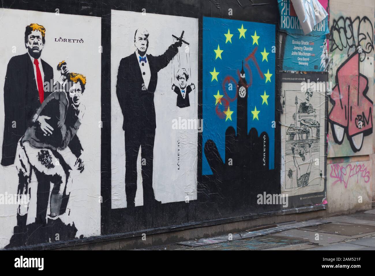 Les affiches politiques offensives sur les rues de Londres Banque D'Images