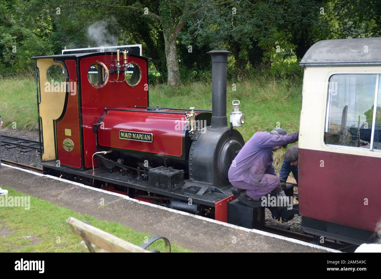 Bala Lake Railway Pays De Galles; Maid Marian; Steam Train; Pays De Galles; Royaume-Uni; Europe. Lac Bala; Llyn Tegid; Rheilffordd Llyn Tegid Banque D'Images