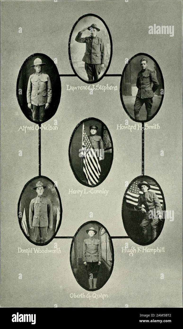 Marshall Comté dans la seconde guerre mondiale, 1917-1918 : une histoire illustrée de la participation de la communauté dans toutes les activités de guerre avec une liste complète de soldats et marins en service . Montants,Mo. ; transféré au Camp Mac Arthur,Tex ; août 1918 ; outre-mer, tué, Verdunsector, Octobre 26, 1918. PFANTZ, FRED LAWRENCE, de l'État Cen-ter, fils Mme Minnie Pfantz ; âgé de 27 ans, loin-mer ; sélective, le 24 juin 1918, CampDodge ; stationné Preado, calcarea, Astoria, en Orégon, rassemblé. Camp Dodge, janvier 20,1919. PFLEIGER, Adolph, Marshalltown ; Mrs.Adolph Pfleiger, femme, 31 ans, marchand de vêtements, sélective, le 24 juillet 1918, C Banque D'Images