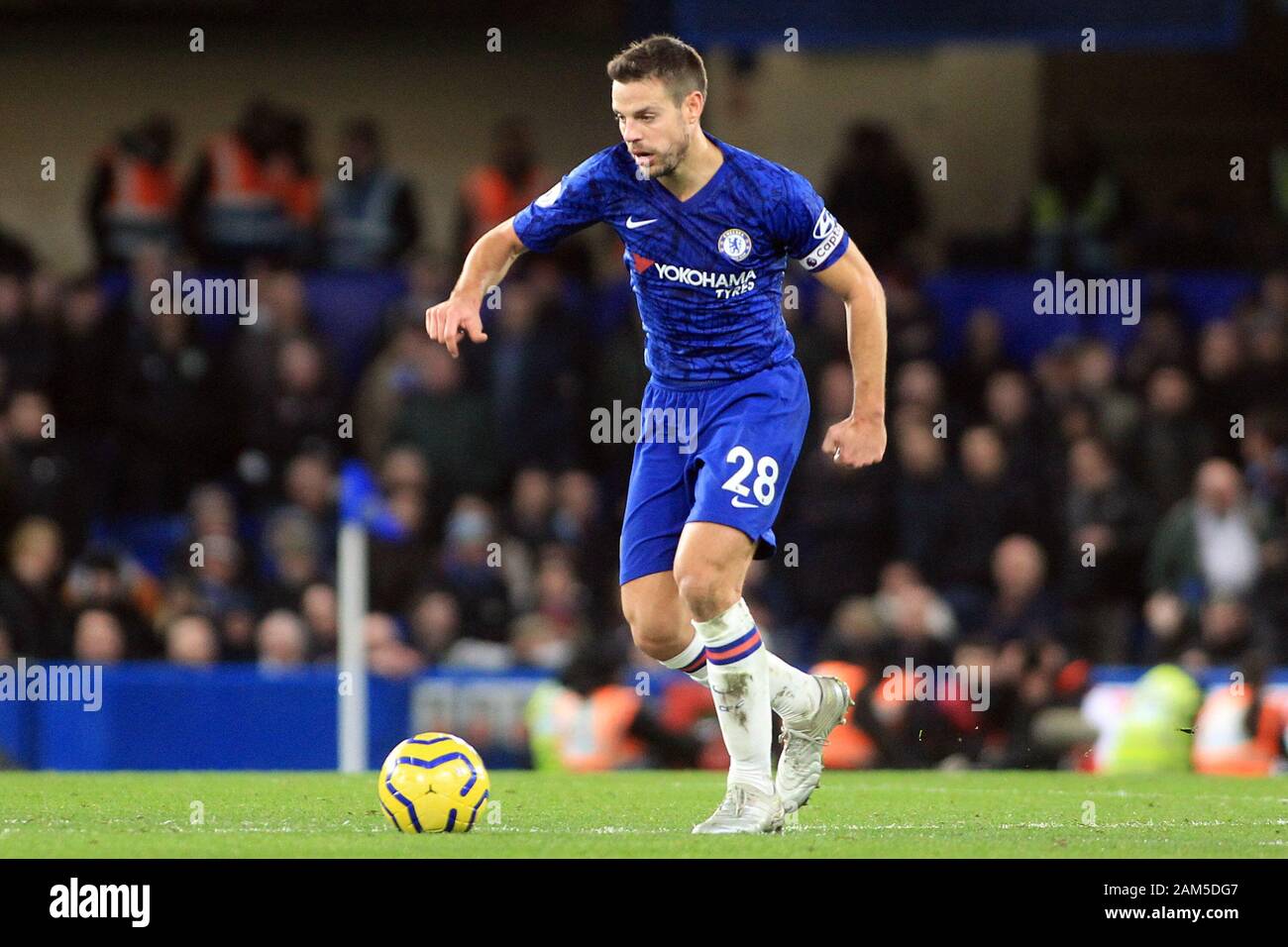 Londres, Royaume-Uni. 11Th Jan, 2020. Cesar Azpilicueta de Chelsea en action. Premier League, Chelsea v Burnley à Stamford Bridge à Londres le samedi 11 janvier 2020. Cette image ne peut être utilisé qu'à des fins rédactionnelles. Usage éditorial uniquement, licence requise pour un usage commercial. Aucune utilisation de pari, de jeux ou d'un seul club/ligue/dvd publications. pic par Steffan Bowen/ Crédit : Andrew Orchard la photographie de sport/Alamy Live News Banque D'Images