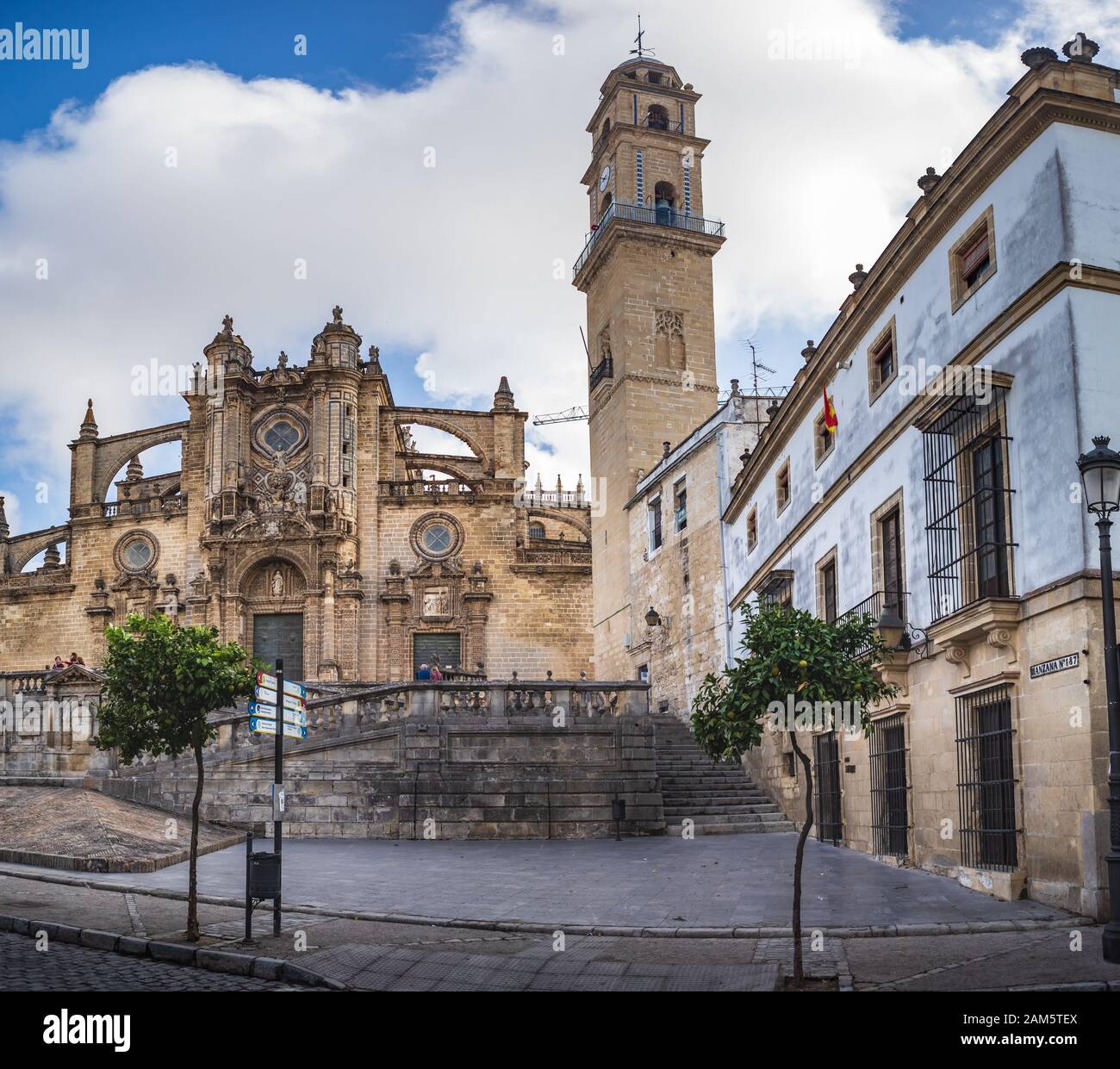 JEREZ DE LA FRONTERA, ESPAGNE - circa 2019, novembre : La Cathédrale de Jerez de la Frontera en Andalousie, Espagne Banque D'Images