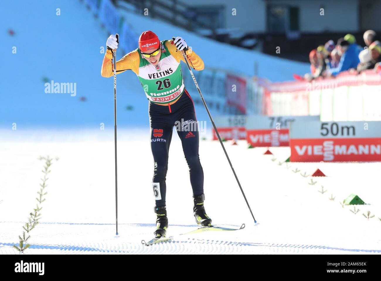 Predazzo, Italie. 11Th jan 2020. Combiné nordique Gundersen NH/10 km Ski World Cup à Predazzo, Italie le 11 janvier 2020, Eric Frenzel (GER) en action. Photo : Pierre Teyssot/Espa-Images : Cal Crédit Sport Media/Alamy Live News Banque D'Images