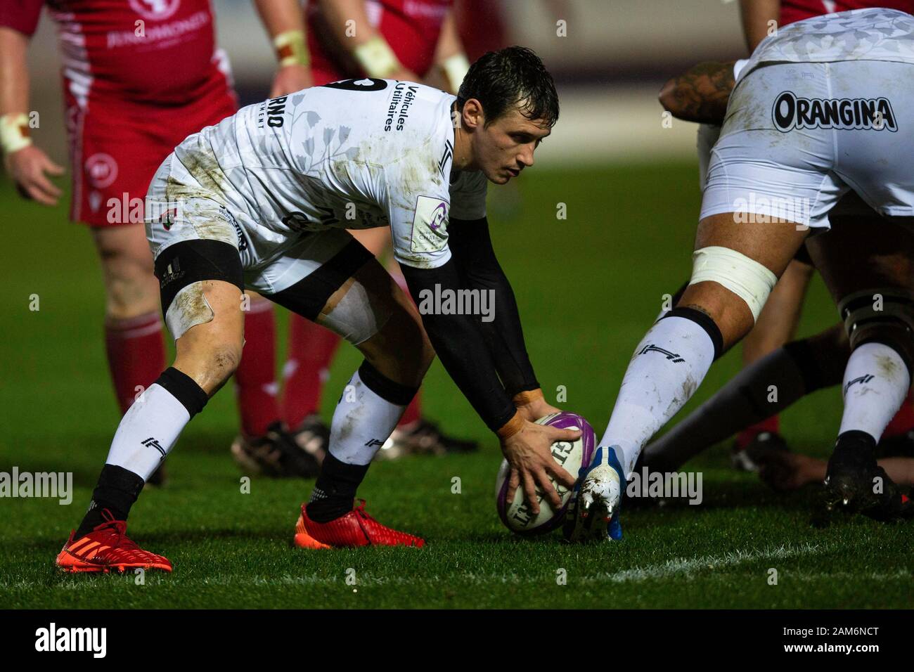 Llanelli, Royaume-Uni. 11Th Jan, 2020. Demi de mêlée de Toulon Baptiste Serin dans les Scarlets v RC Toulon Rugby Challenge Cup Match. Credit : Gruffydd Ll. Thomas/Alamy Live News Banque D'Images